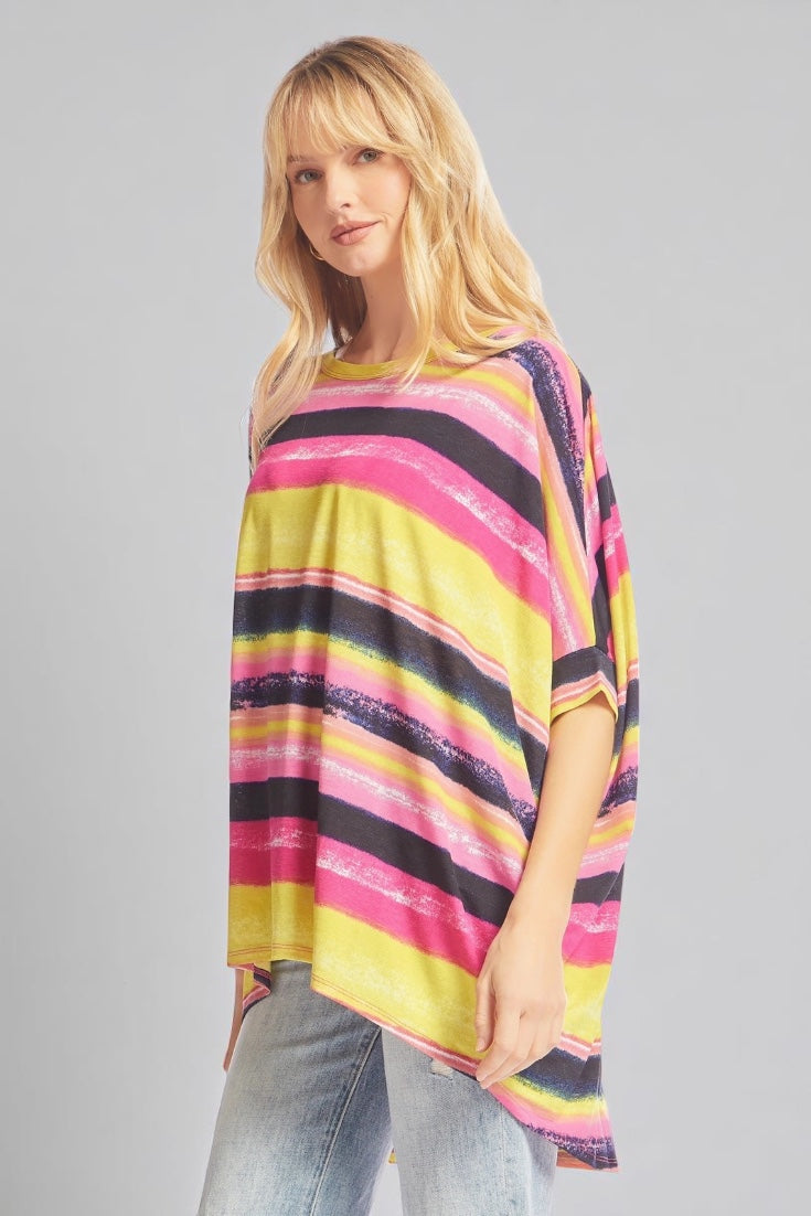Oversized Hazy Sunset Top - Multi
