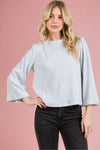 Ribbed Tiger Brush Top - Heather Gray