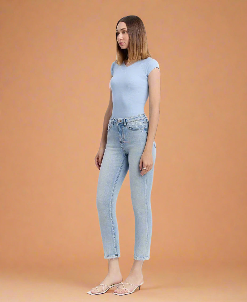 Tummy Control High Rise Straight Jeans - LV5