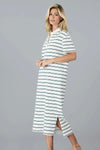 Polo Midi Dress Stripe Green