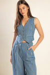 Striped Woven Pant - Blue
