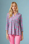 Babydoll Top Emerald Paisley - Pink
