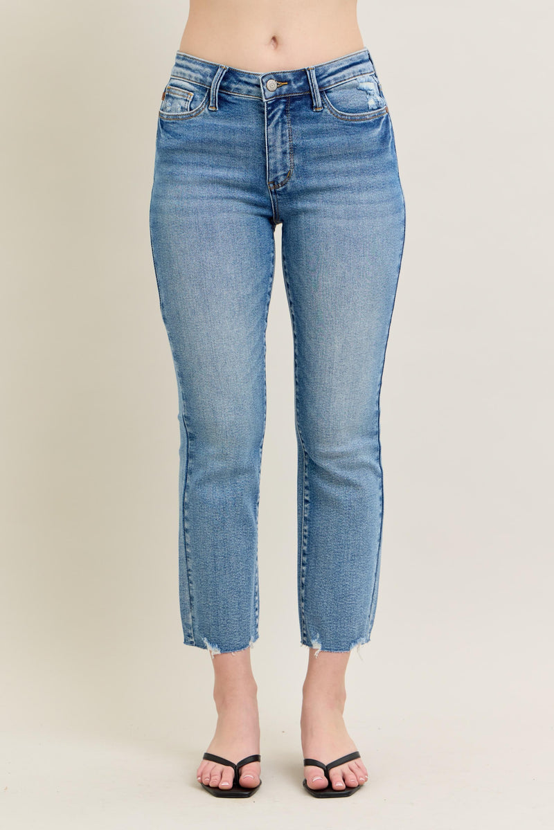 MR Vintage Wash Destroy Hem Kick Flare JB136