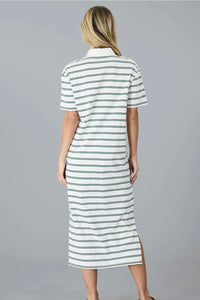 Polo Midi Dress Stripe Green