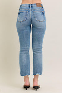 MR Vintage Wash Destroy Hem Kick Flare JB136