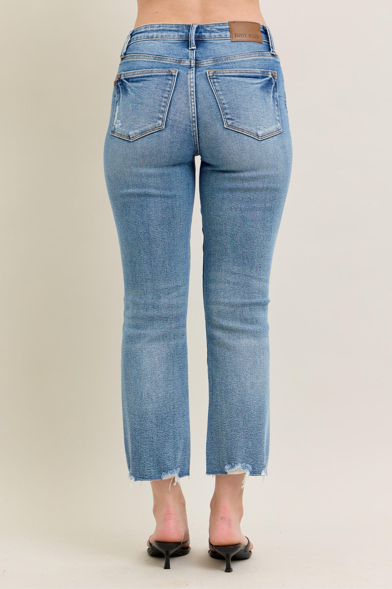 MR Vintage Wash Destroy Hem Kick Flare JB136