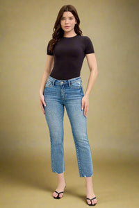 MR Vintage Wash Destroy Hem Kick Flare JB136