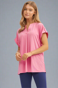 Short Sleeve Lizzy Top - Pink