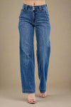 High Waist Double Button Wide Leg JB137