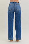 High Waist Double Button Wide Leg JB137