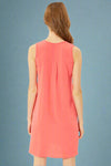 Solid V-Neck Relaxed Fit Dress - Coral