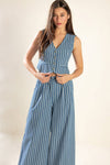 Striped Woven Pant - Blue