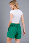 Floral Textured Shorts - Green
