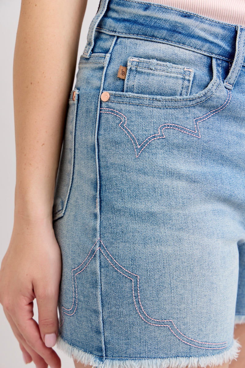 HW Western Embroidery Cut Off Shorts JB140