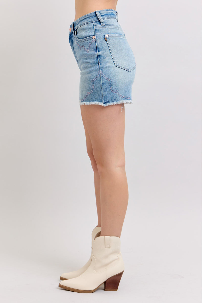 HW Western Embroidery Cut Off Shorts JB140