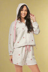 Sweet Cherries Zip Up Hoodie - Grey