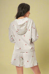 Sweet Cherries Zip Up Hoodie - Grey