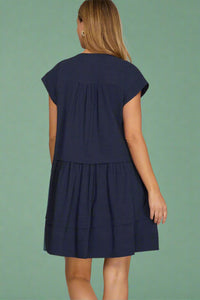 Pintuck Detail Mini Dress