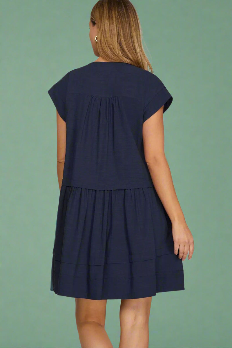 Pintuck Detail Mini Dress