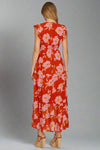 Ruffled Sleeve Floral Maxi Dress