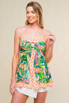 O-Ring Halter Tank Top Green