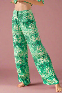 Jade Print Brooklyn Pants - Green