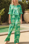 Jade Print Brooklyn Pants - Green