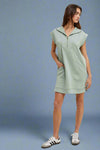 Quarter Zip Mini Dress - Sage