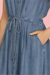 Chambray Button Down Dress - Denim