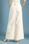 Solid Sailor Button Pants - White