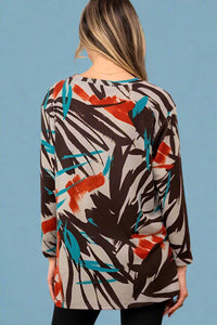 Crew Neck Long Sleeve Top Teal