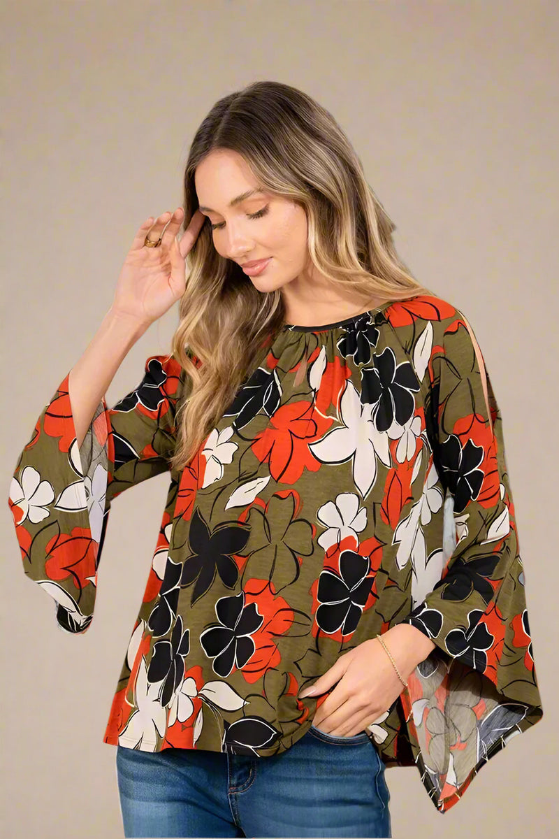 Angel Sleeve Top - Green