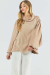 Balloon Sleeve Light Turtle Neck - Beige