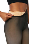 Fleece Lined Fake Sheer Tights - Black OR Nude