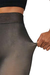 Fleece Lined Fake Sheer Tights - Black OR Nude