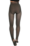 Fleece Lined Fake Sheer Tights - Black OR Nude