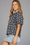 Puff Sleeve Front Bow Top