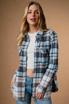 Blue, Gray & Brown Plaid Flannel