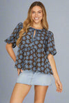 Puff Sleeve Front Bow Top