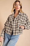 Cropped Tweed Lurex Jacket Brown