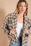 Cropped Tweed Lurex Jacket Brown