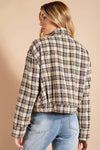 Cropped Tweed Lurex Jacket Brown