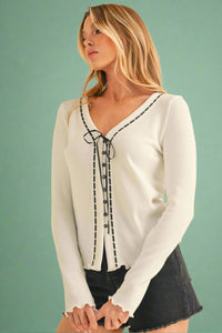 Kayana Knit Top - White