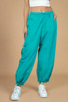Parachute Drawstring Jogger Pants Aqua