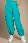 Parachute Drawstring Jogger Pants Aqua