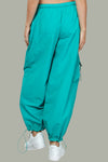 Parachute Drawstring Jogger Pants Aqua