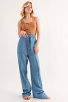 Washed Relaxed Fit Pants Chambray Blue