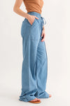 Washed Relaxed Fit Pants Chambray Blue