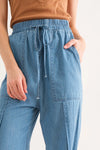 Washed Relaxed Fit Pants Chambray Blue