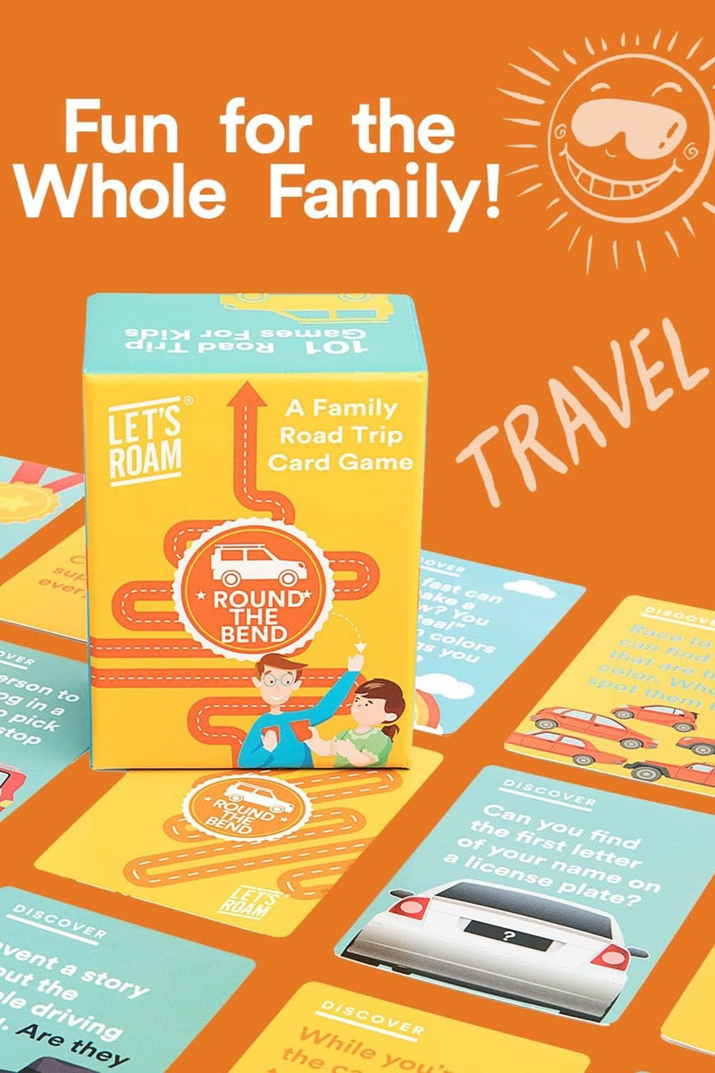 An image of Round The Bend, a family road trip card game. 